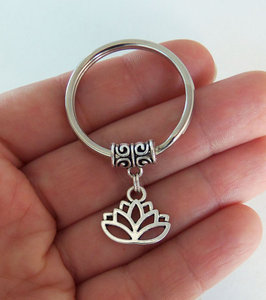 <span class=keywords><strong>Lotus</strong></span> llavero flor de loto clave Cadena, regalo de accesorios de coche zen fiesta favor Buda flor llaveros