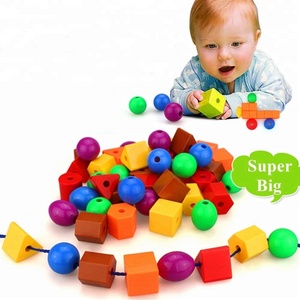 Cuentas de encaje en el mercado para niños pequeños y bebés, 4 cuerdas, cuentas de juguete de plástico DIY para <span class=keywords><strong>terapia</strong></span> laboral - Product Image 5