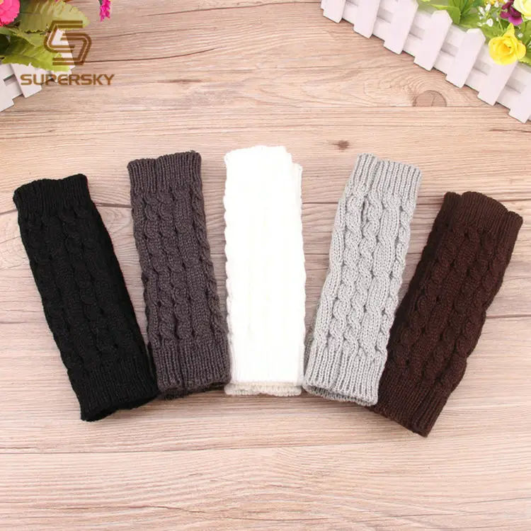 Groothandel Nieuwe Custom Stijlvolle Knit Arm Warmers Vrouwen Wanten Met Aangepaste Kleur