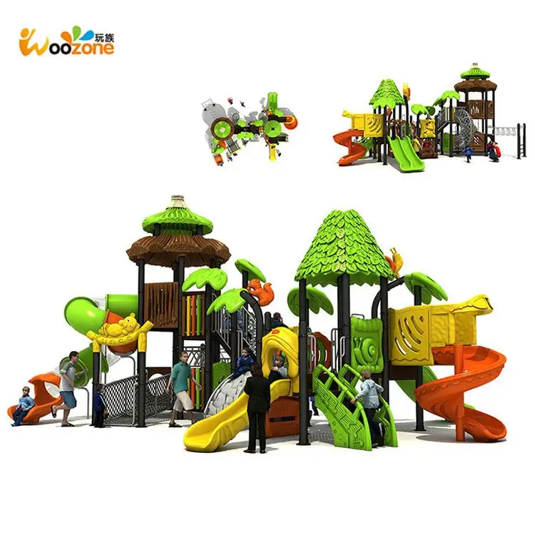 Amusement park toys large children plastic slides kids outdoor playground