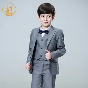 灵活的 6-13y年工厂直销时尚儿童套装英格兰风格 3 个男孩西装套装灰色儿童套装