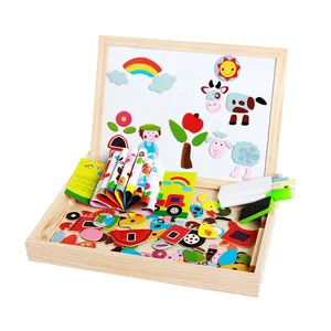 FQ brand wholesale new kid custom baby interesting educational toy 3d magnetic puzzle board wooden magnetic toy