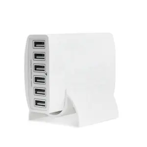 60W Universal Travel Adapter Desktop USB Charging Station with Multi 6 Port USB Charger Cable