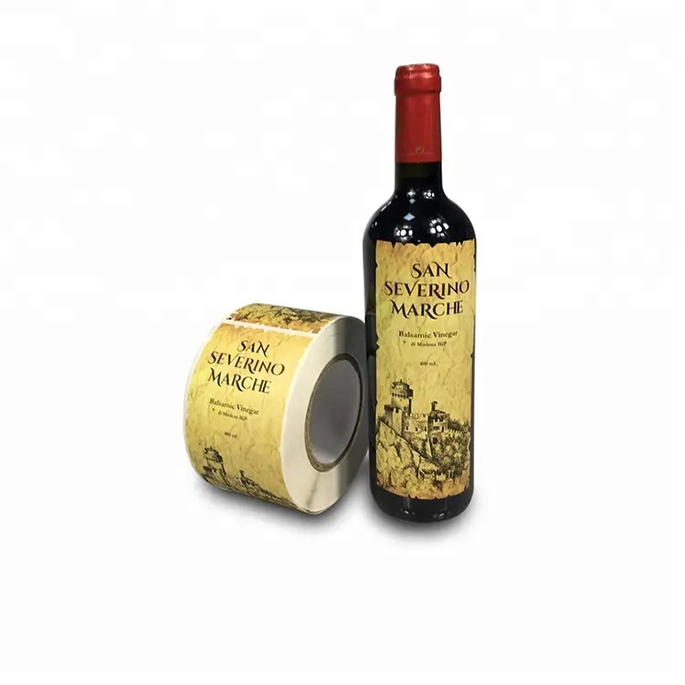 Sıcak satış Profesyonel fabrika tasarlanmış şarap şişe ambalajlama rulo etiket etiket şarap şişesi yapışkan etiket rulo