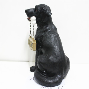 Siyah köpek heykelleri, çiftlik evi hoş geldin yazısı, bahçe dekor reçine hayvan heykelcik - Product Image 2