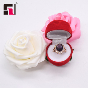 Pas Cher Luxe Fantaisie Personnalisé En Forme De Rose Bague Boîte À Bijoux Rose Fleur Bague Bague En Or <span class=keywords><strong>Massif</strong></span> Goujon Or Rose - Product Image 1