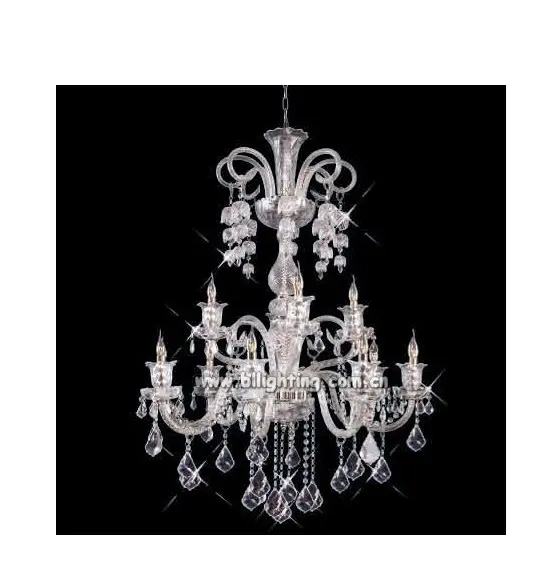 Lustre en verre décoratif de style vénitien bobeche lampe d'éclairage en gros bougie en verre lustre intérieur lampes en verre de luxe