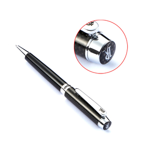 JR4001 Luxury Business Gift Promotional Brass Made Heavy Metal Ball <b>Pen</b> With Carbon Fiber Metal Logo - Product Image 1