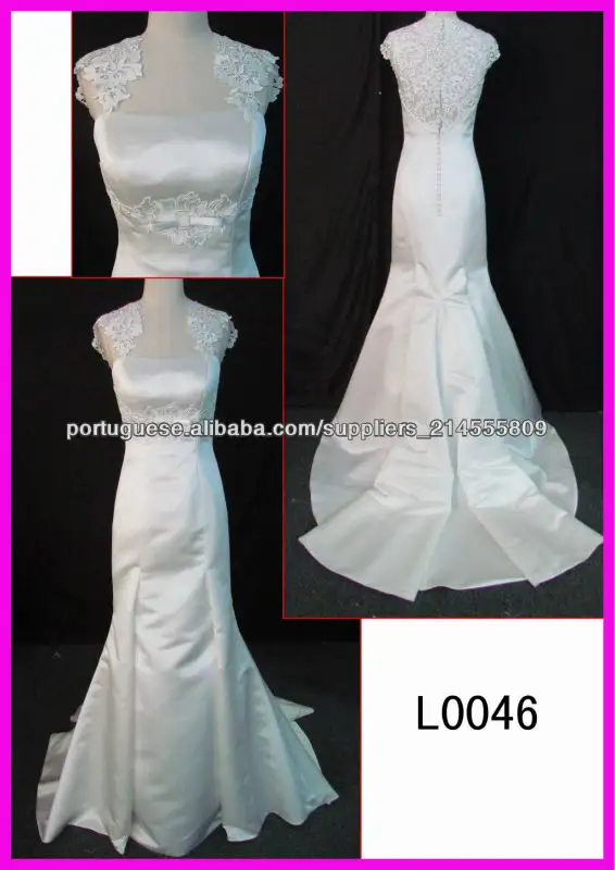 mais recente rendas designer e organza vestido de noiva cap glamourosa mangas guangdong vestido de noiva