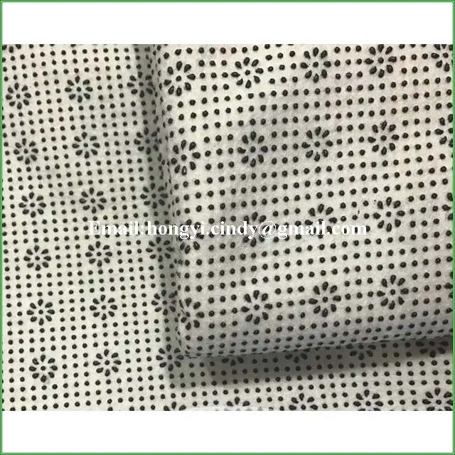 Non woven polyester felt fabric with anti slip PVC coated dots