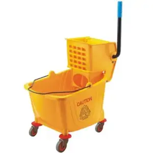 34 L side press mop wringer and cleaning trolley Cleaning wringer with buckets for restaurant use