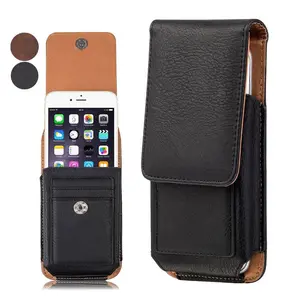 Premium Vertical Bag Leather Case Voor Alle Mobiele Telefoon Holster Riemclip Cove 5.0 Inch, 5.5 Inch, 6.0 Inch