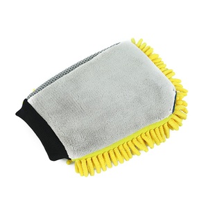 <span class=keywords><strong>Mitaine</strong></span> de lavage de voiture double face jaune Offre Spéciale pour le nettoyage automatique - Product Image 6