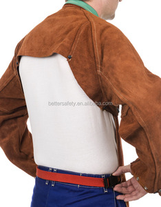 Rust Red Split Cowhide <strong>Leather</strong> <strong>Welding</strong> Cape Clothing <strong>Sleeves</strong> With Detachable Split Cow <strong>Leather</strong> Welder Apron