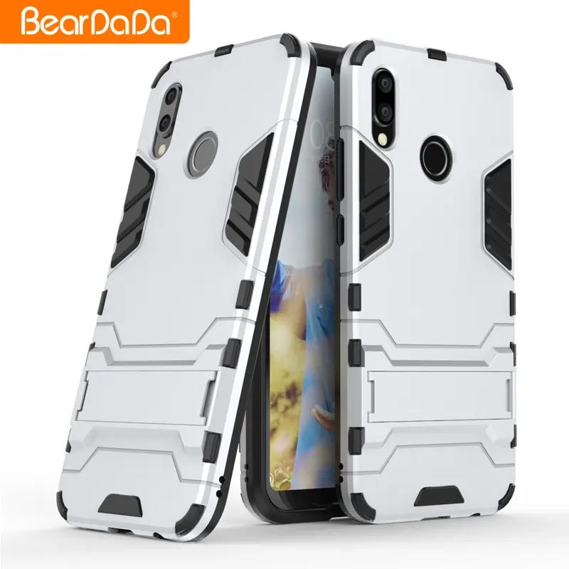 Groothandel tpu pc kickstand back case voor huawei p20 lite nova 3e telefoon cover