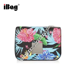 Hobo Internacional Couro Genuíno PU Floral Crossbody Bolsa Lush Trópicos Bolsa