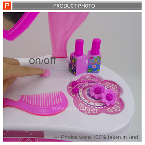 Ensemble de maquillage EPT, chaise à main, meubles miniatures, jeu de simulation, coiffeuse pour fille, maison de jeu en plastique - Product Image 5