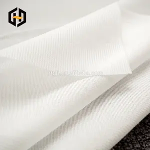 Factory recycled in stock weft insertion polyester mesh interlining fabric for garment