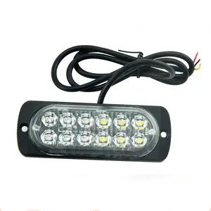 Hot LED-12T-1 emergency strobe lights for trucks 12 pcs 2835LED amber led light bar suppliers led flashing lights for vehicles