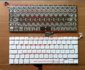 Teclado de computador portátil, de alta qualidade, branco, cor, para macbook, a1181, com layout espanhol