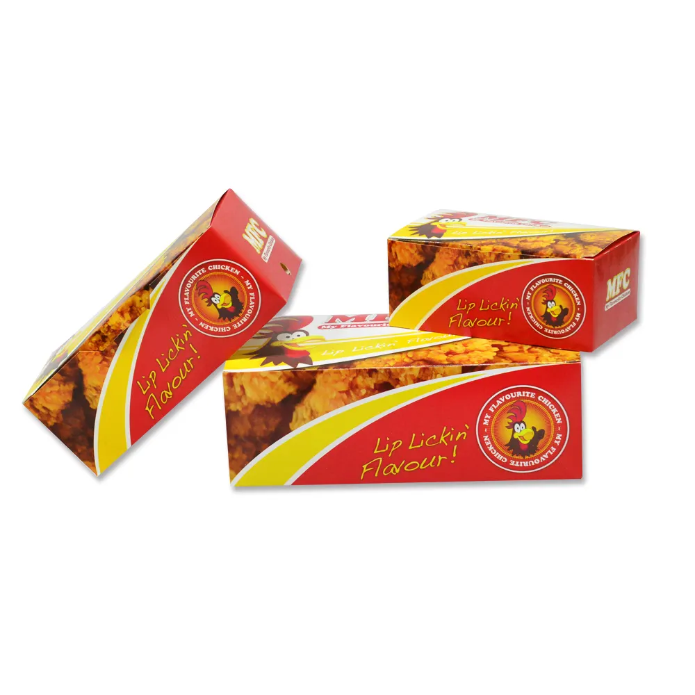 कस्टम लोगो takeaway 1mm खाद्य ग्रेड फ्राइड roosted चिकन पंख takeout वाहक कागज बॉक्स खाद्य पैकेजिंग के लिए खाद्य