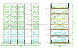 Sistema de estacionamento automotivo, 7-8 níveis, sistema de estacionamento hidráulico