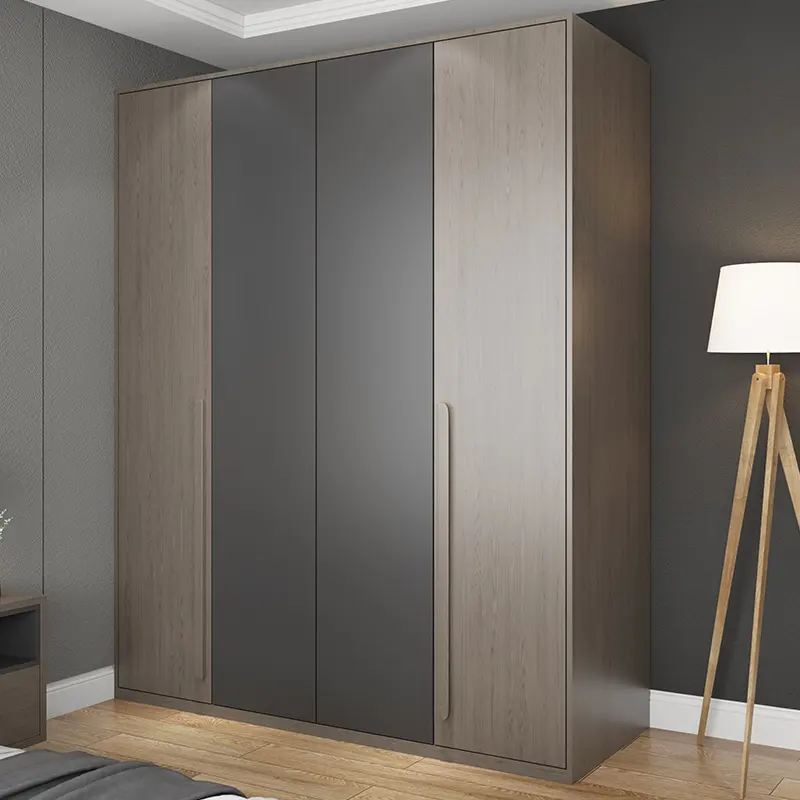 1 pièce — armoire en planche MDF à 4 portes, garde-robe avec miroir, armoire avec tiroirs