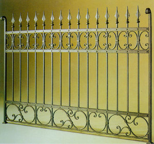Izgara kazık çit tasarım yüksek güvenlik <span class=keywords><strong>Picket</strong></span> Anti tırmanma çit Q235 çelikler küçük bahçe çit ferforje Metal all-sezon - Product Image 4
