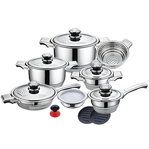 Vente chaude 16 pcs ustensiles de cuisine en acier inoxydable avec marmite et pan set - Product Image 1