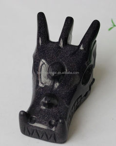 Alta calidad al por mayor mano tallada piedra arenisca azul natural cristal cráneo <span class=keywords><strong>cabeza</strong></span> <span class=keywords><strong>de</strong></span> dragón - Product Image 4