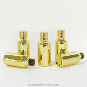 Lusso 50ml 100ml bottiglia di tappo a vite in alluminio placcato oro giallo 10ml 15ml 20ml 30ml bottiglia di olio essenziale di vetro oro - Product Image 5