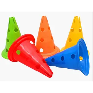 Cones de treinamento para futebol, cone esportivo com furo de tráfego e segurança 30cm laranja/amarelo/vermelho/verde/azul