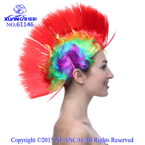 Pelucas de pelo rizado largo Bang mezclan el color principal estilo de moda de productos y mejores ventas - Product Image 2