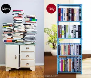 Bookcase Single Shelf Cubby Small Plastic Storage Shelf