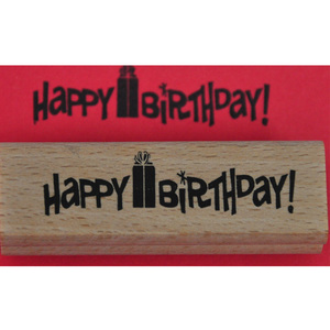 Mp7pk — <span class=keywords><strong>timbres</strong></span>-<span class=keywords><strong>poste</strong></span> joyeux anniversaire en caoutchouc, estampillés sur le bois, personnalisés - Product Image 6