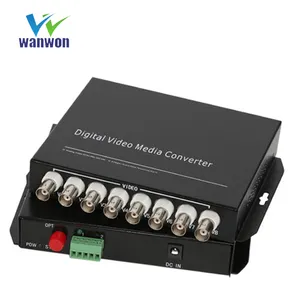 8 canali Video Media Converter con RS485 Video dati In Fibra ottica Media Converter per CCTV