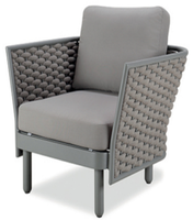Chaise longue d'extérieur en aluminium et rotin tressé