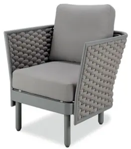 Giardino esterno in rattan di alluminio canna tessitura corda lounge chair