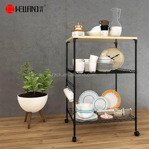 Moderne Keuken Meubels 2 Tier Cargo Transport Goede Trolley Rack, Outdoor Keuken Metalen Serveren Winkelwagen Voor Verkoop