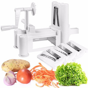 <span class=keywords><strong>Coupe</strong></span>-légumes et hachoir multifonctionnel 3 en 1 à spirale, manuel, trancheur de légumes - Product Image 1