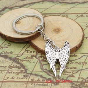 Llavero alas del ángel de pandents Hombres Joyería de Cadena Dominante Del Coche 30mm Soporte Del Anillo Souvenir Para regalo - Product Image 2