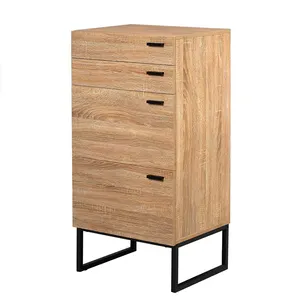 Fair Price Bedroom Chest Of Drawers Furniture Wood With 4 Drawers Oak Steel Legs