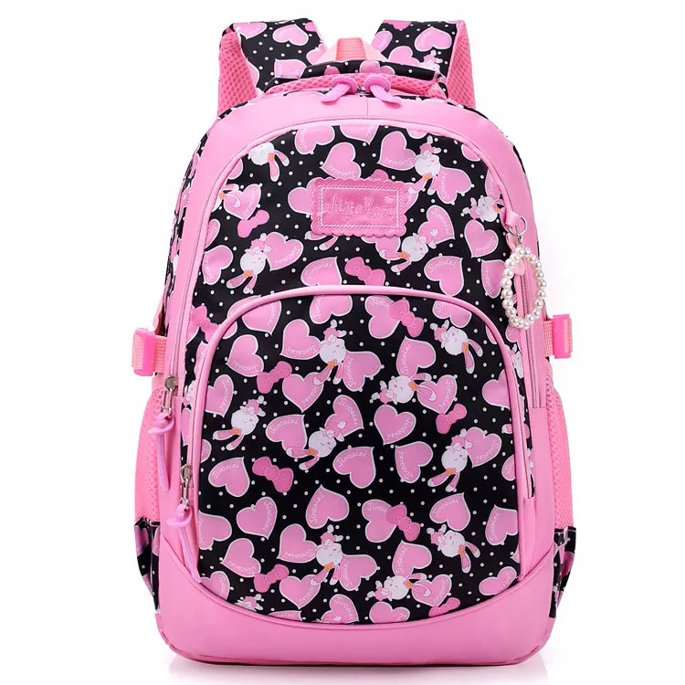 pink 3d back pack cute kids school bags children nylon waterproof backpack waterproof high quality big capacity