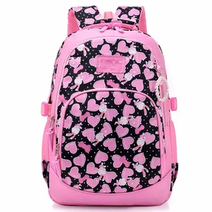 Детский водонепроницаемый нейлоновый рюкзак, милый школьный ранец розового цвета с объемным рисунком, водонепроницаемая вместительная Детская сумка