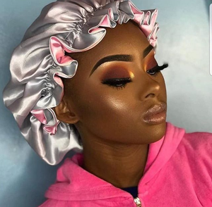Bandeaux, bonnets et foulards en satin personnalisés avec logo GS Pink, accessoires pour cheveux en soie en gros pour un usage quotidien - Product Image 1