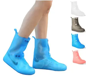 Protector de plástico transparente para botas de nieve para hombre y mujer, antideslizante, reutilizable, de PVC, impermeable