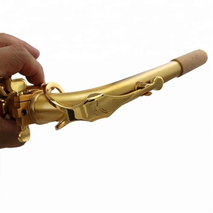 Latón original pulido lacado transparente Tres llaves de brazo doble Saxofón alto - Product Image 5