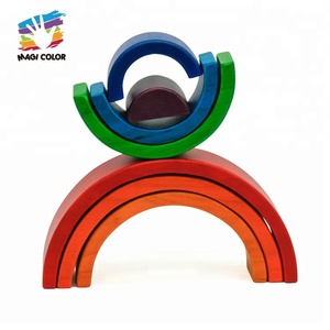Nouvelle arrivée 7 pièces éducatifs en <span class=keywords><strong>bois</strong></span> <span class=keywords><strong>arc</strong></span> stacking jouets pour bébés W13D206 - Product Image 4