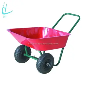 Double wheel and Pb-free and UV resistant power coating wheel barrow WB21022,Metal wheelbarrow