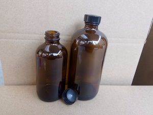 15ml-1000ml Boston <strong>Brown</strong> Laboratory Amber <strong>Glass</strong> <strong>Bottles</strong> with Black Screw Cap for Eye Drops and Pharmecutical Use - Product Image 2